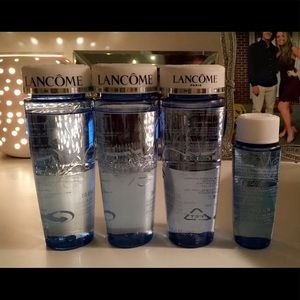 3 Lancôme makeup remover bottles/a mini